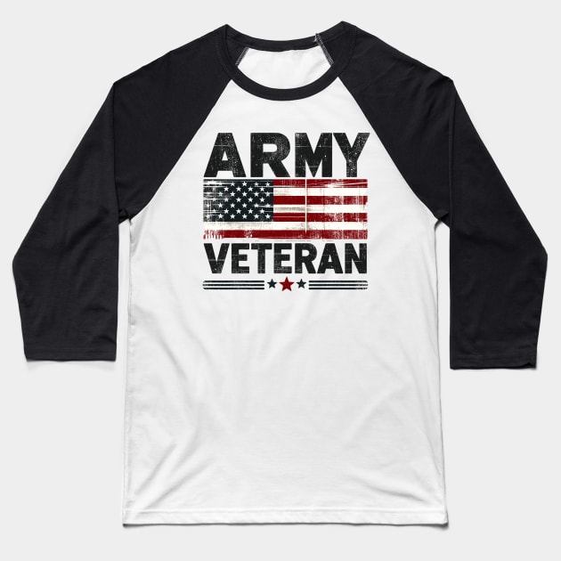 ARMY VETERAN Baseball T-Shirt by Vehicles-Art